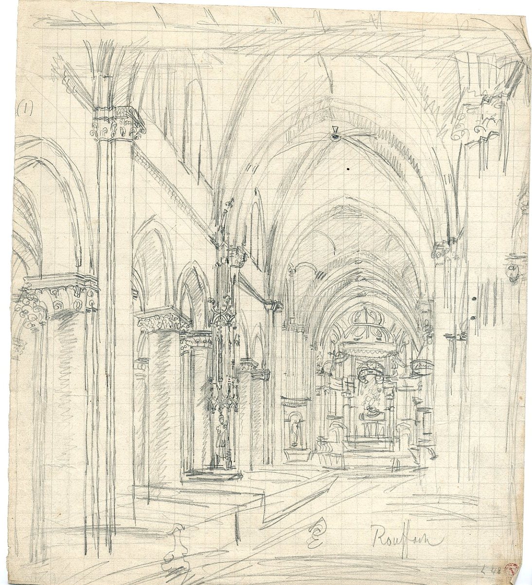 VUE D'ALSACE : INTERIEUR DE L'EGLISE DE ROUFFACH_0